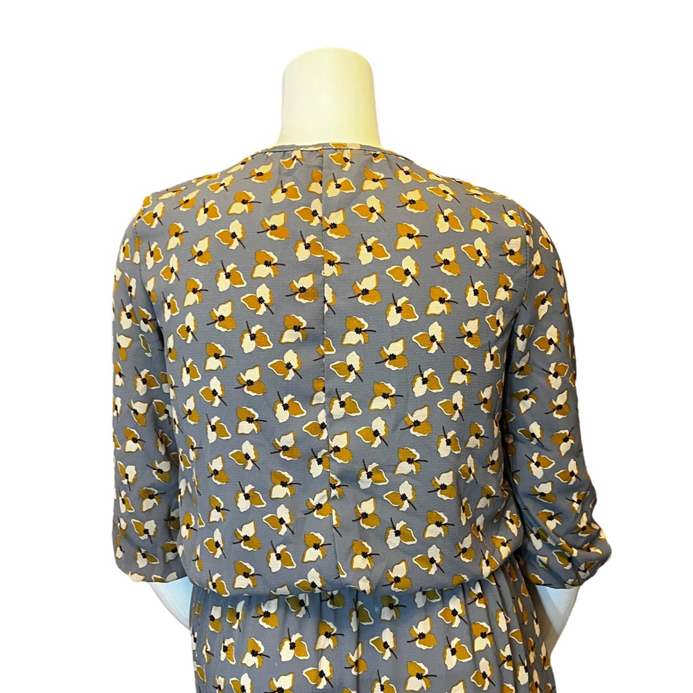 Kimika Made in Italy Floral Maxi Dress , Gray/Yellow Print, Size IT M (US 8) - Picture 15 of 16
